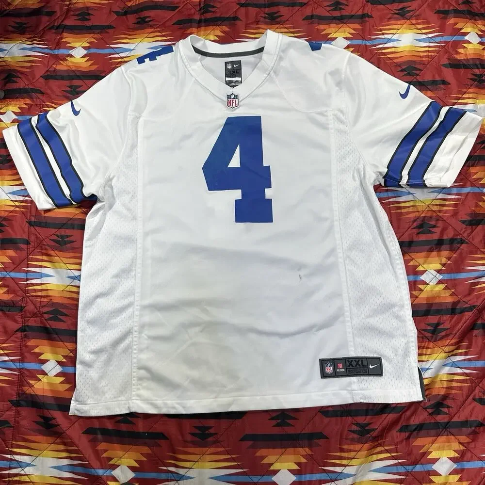 Nike NFL On Field Dallas Cowboys Dak Prescott #4 White Jersey Men’s Sz 2XL FLAWS